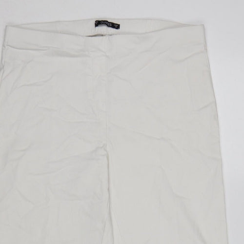 Dunnes Women White M Straight Leg Trousers Smart Casual