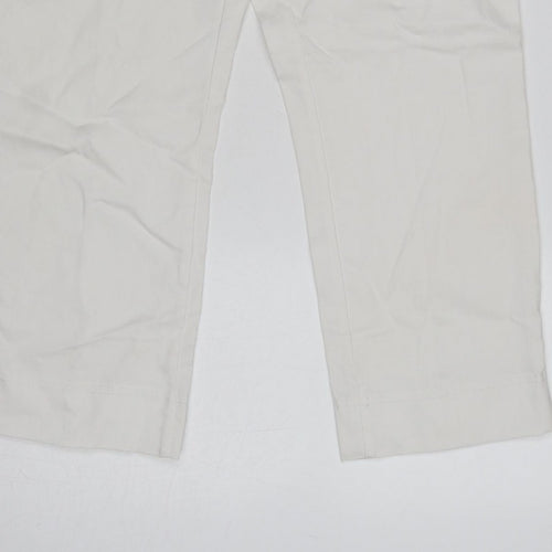 Dunnes Women White M Straight Leg Trousers Smart Casual