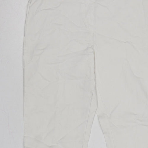 Dunnes Women White M Straight Leg Trousers Smart Casual