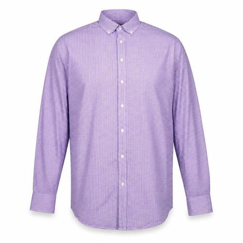 Debenhams Men Purple Check Cotton Classic Fit 15.5 Button-Down Shirt
