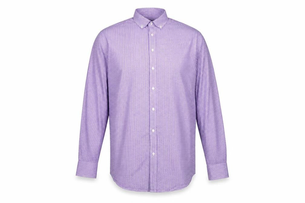 Debenhams Men Purple Check Cotton Classic Fit 15.5 Button-Down Shirt