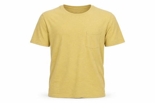 Folk Men’s Yellow Pocket Crew Neck Short Sleeve T-Shirt Size L