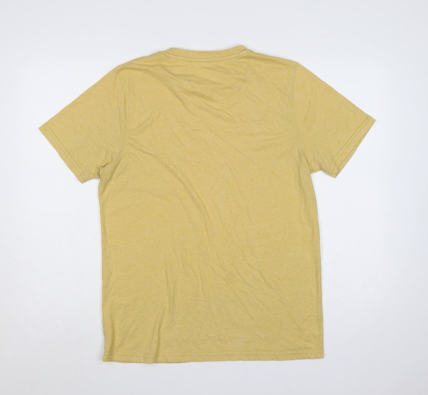 Folk Men’s Yellow Pocket Crew Neck Short Sleeve T-Shirt Size L