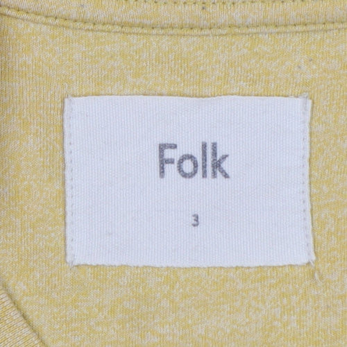 Folk Men’s Yellow Pocket Crew Neck Short Sleeve T-Shirt Size L