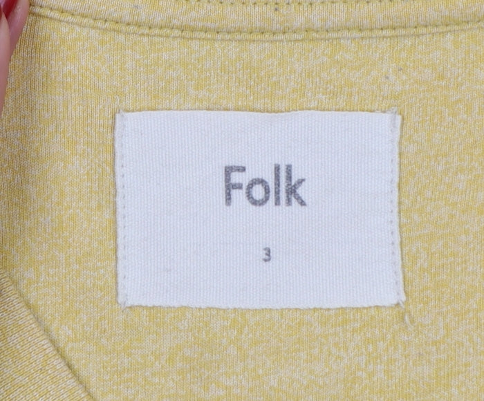 Folk Men’s Yellow Pocket Crew Neck Short Sleeve T-Shirt Size L