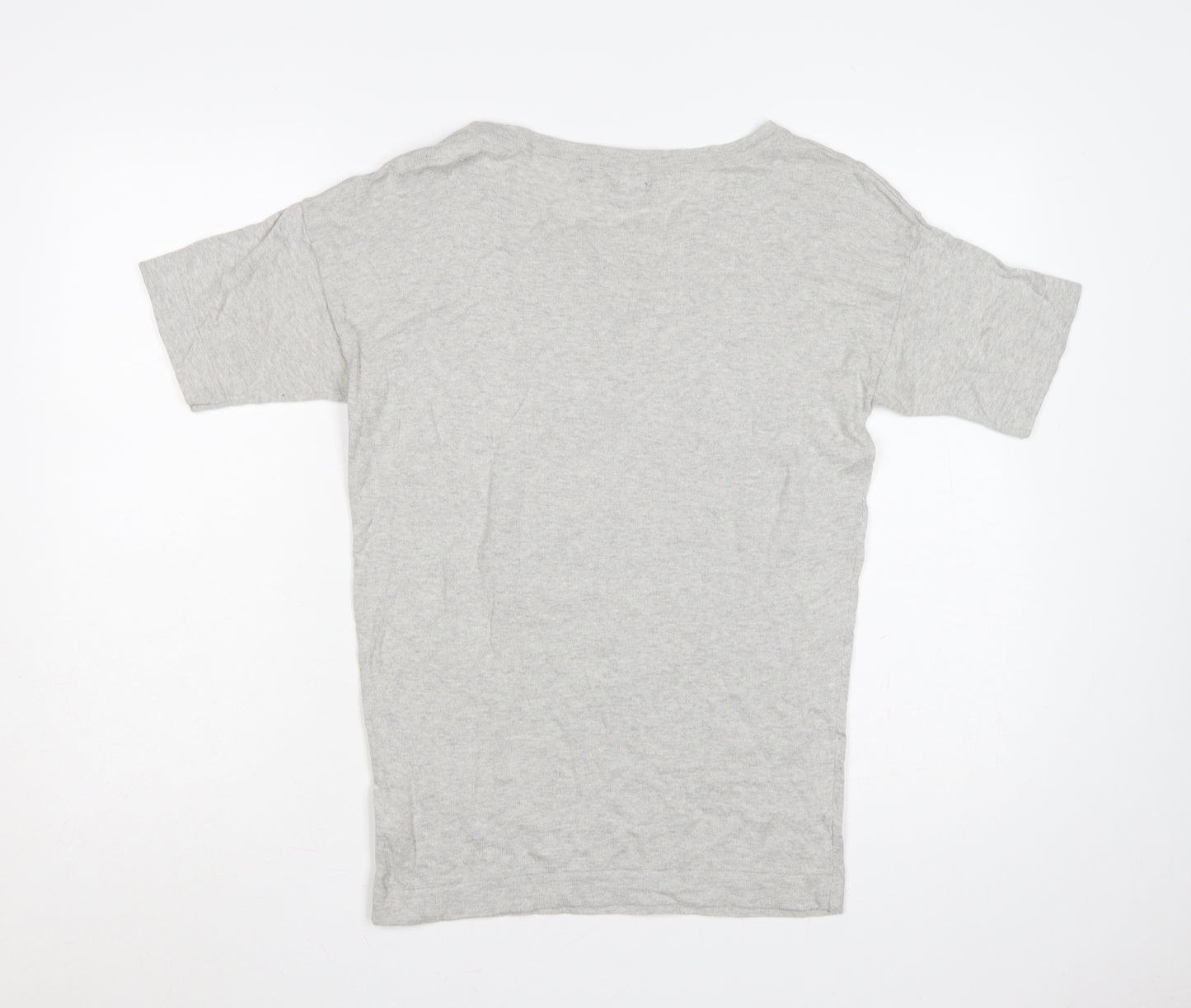 Next Women Grey UK 8 Basic Cotton Sequin Rabbit T-Shirt