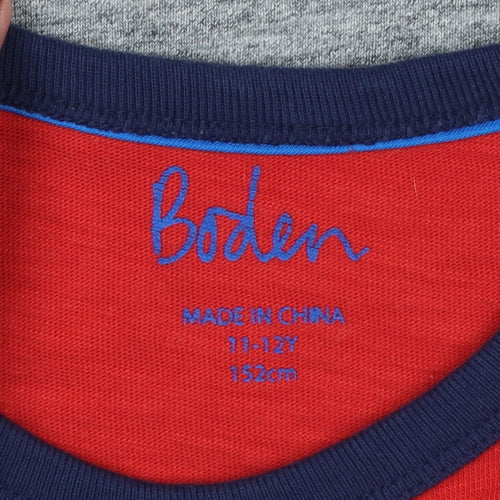 Boden Boys Multicoloured 11-12 Years Basic Long Sleeve T-Shirt