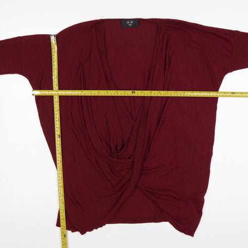 AX Paris Women’s Red S/M Open Front 3/4 Sleeve Knit Cardigan