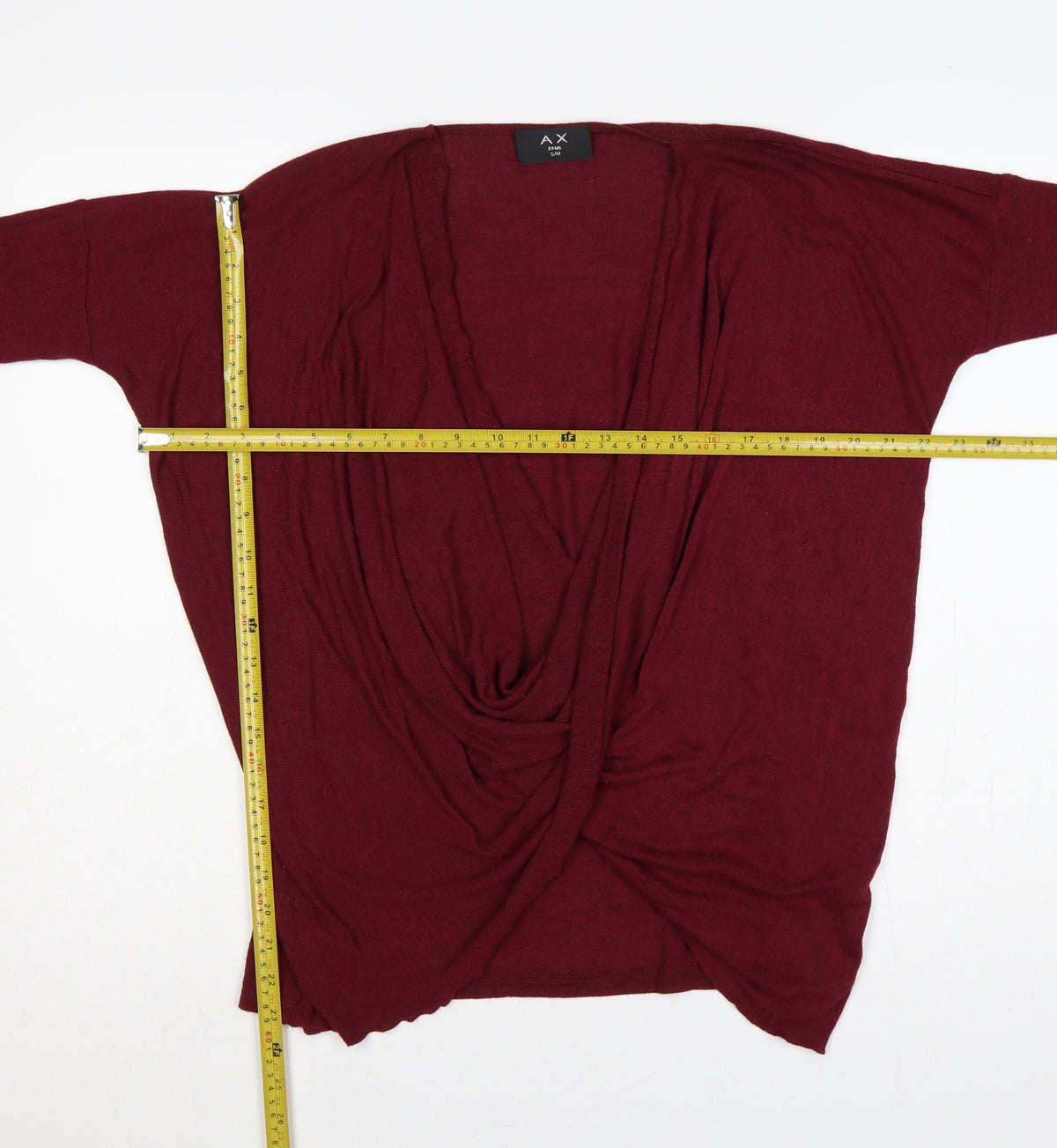 AX Paris Women’s Red S/M Open Front 3/4 Sleeve Knit Cardigan