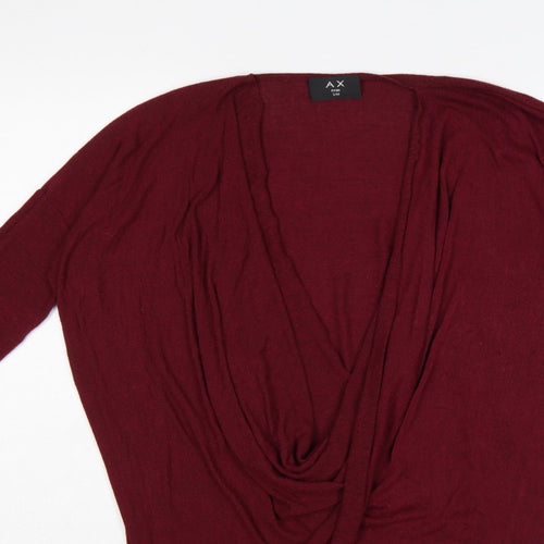 AX Paris Women’s Red S/M Open Front 3/4 Sleeve Knit Cardigan