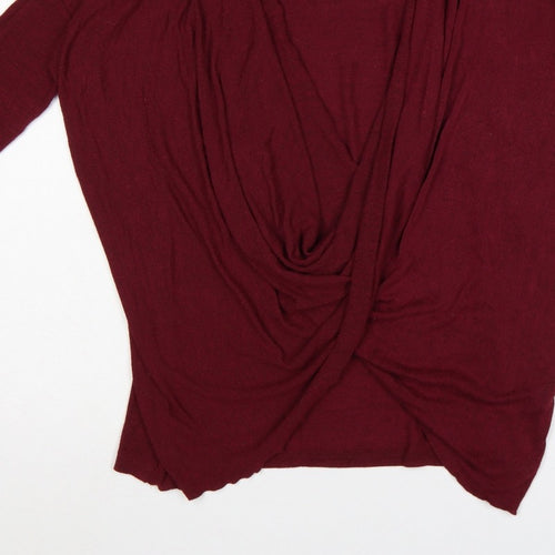 AX Paris Women’s Red S/M Open Front 3/4 Sleeve Knit Cardigan