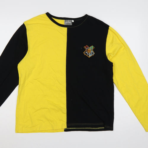 Harry Potter Men’s Black Yellow M Diggory Long Sleeve Pyjama Top