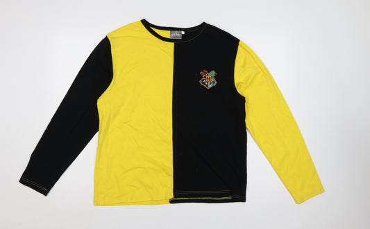 Harry Potter Men’s Black Yellow M Diggory Long Sleeve Pyjama Top