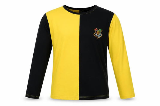 Harry Potter Men’s Black Yellow M Diggory Long Sleeve Pyjama Top