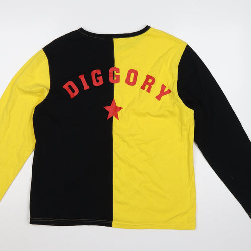 Harry Potter Men’s Black Yellow M Diggory Long Sleeve Pyjama Top