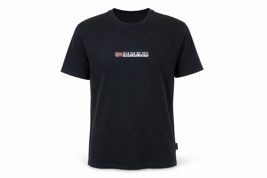 Napapijri Men's Black XL Graphic Logo Flag Crew Neck T-Shirt