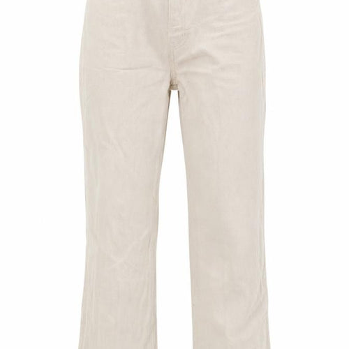 H&M Women Beige UK 6 High Rise Straight Raw Hem Cotton Jeans