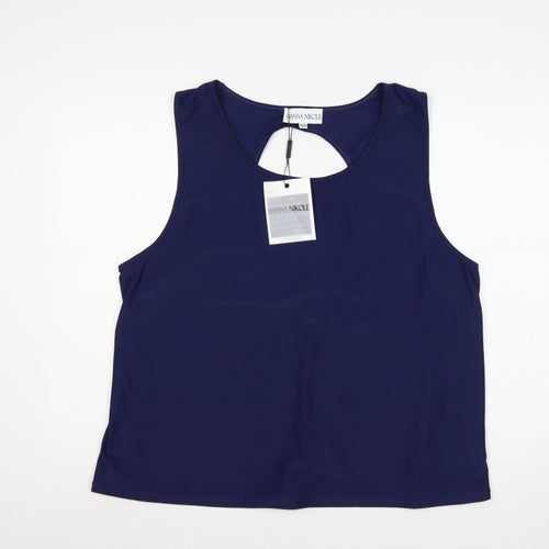 Hanna Nikole Women’s Navy Blue Size 22 Plus Basic Racerback Tank Top