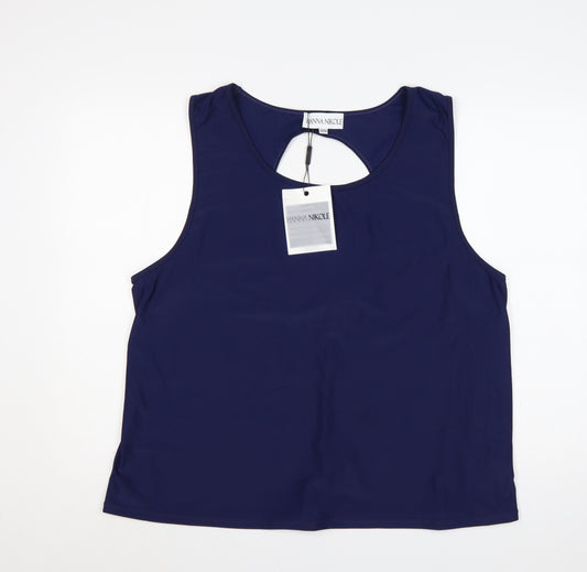 Hanna Nikole Women’s Navy Blue Size 22 Plus Basic Racerback Tank Top