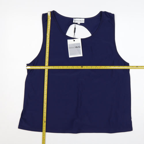 Hanna Nikole Women’s Navy Blue Size 22 Plus Basic Racerback Tank Top