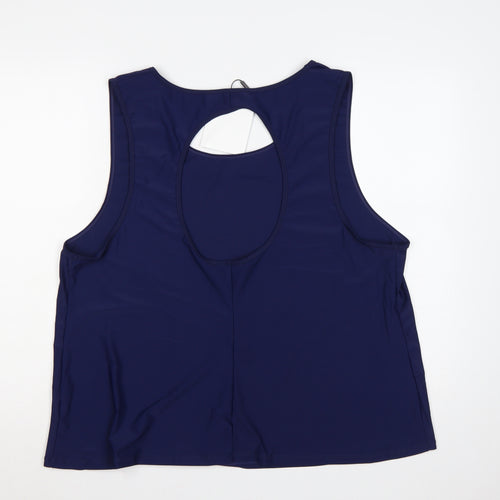 Hanna Nikole Women’s Navy Blue Size 22 Plus Basic Racerback Tank Top