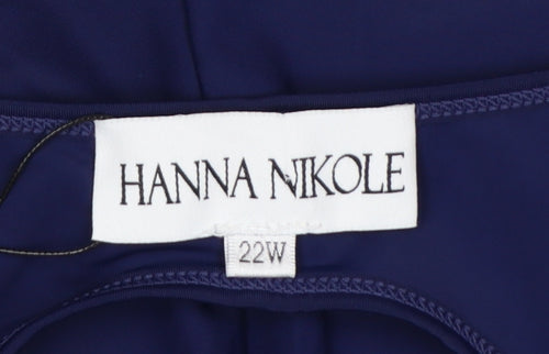 Hanna Nikole Women’s Navy Blue Size 22 Plus Basic Racerback Tank Top