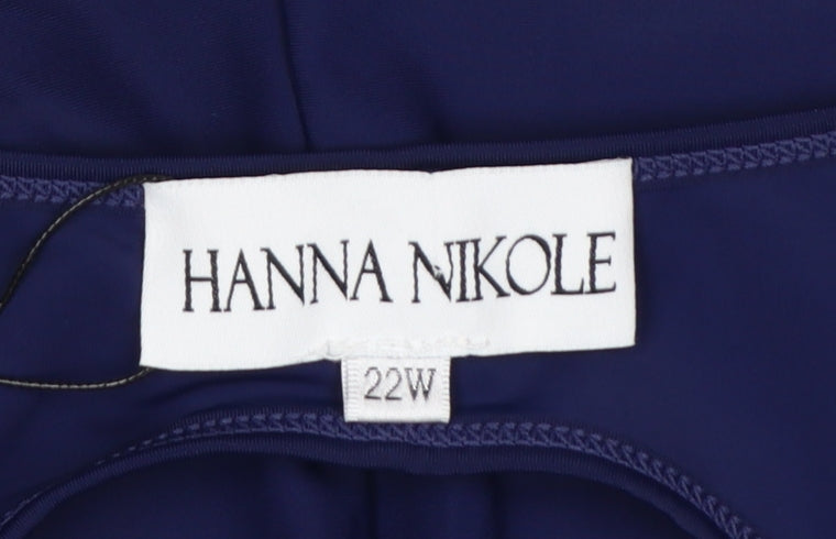 Hanna Nikole Women’s Navy Blue Size 22 Plus Basic Racerback Tank Top