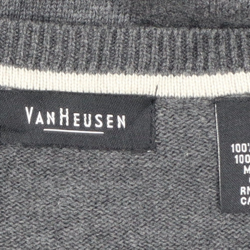 Van Heusen Men’s Grey L Cotton V-Neck Knitted Sleeveless Jumper Vest