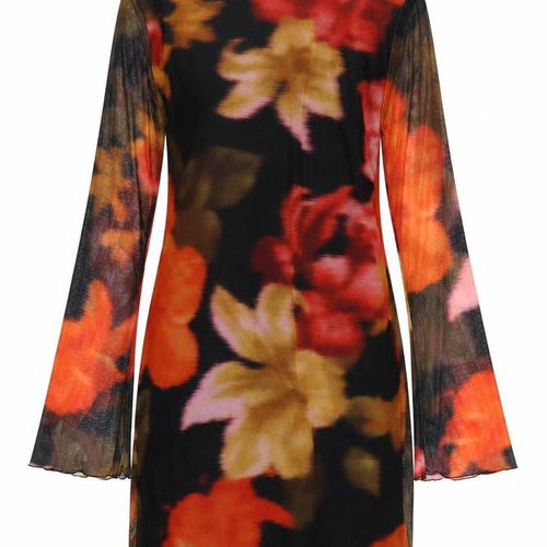 PrettyLittleThing Women Multicoloured UK 16 Floral Mesh Bodycon Dress