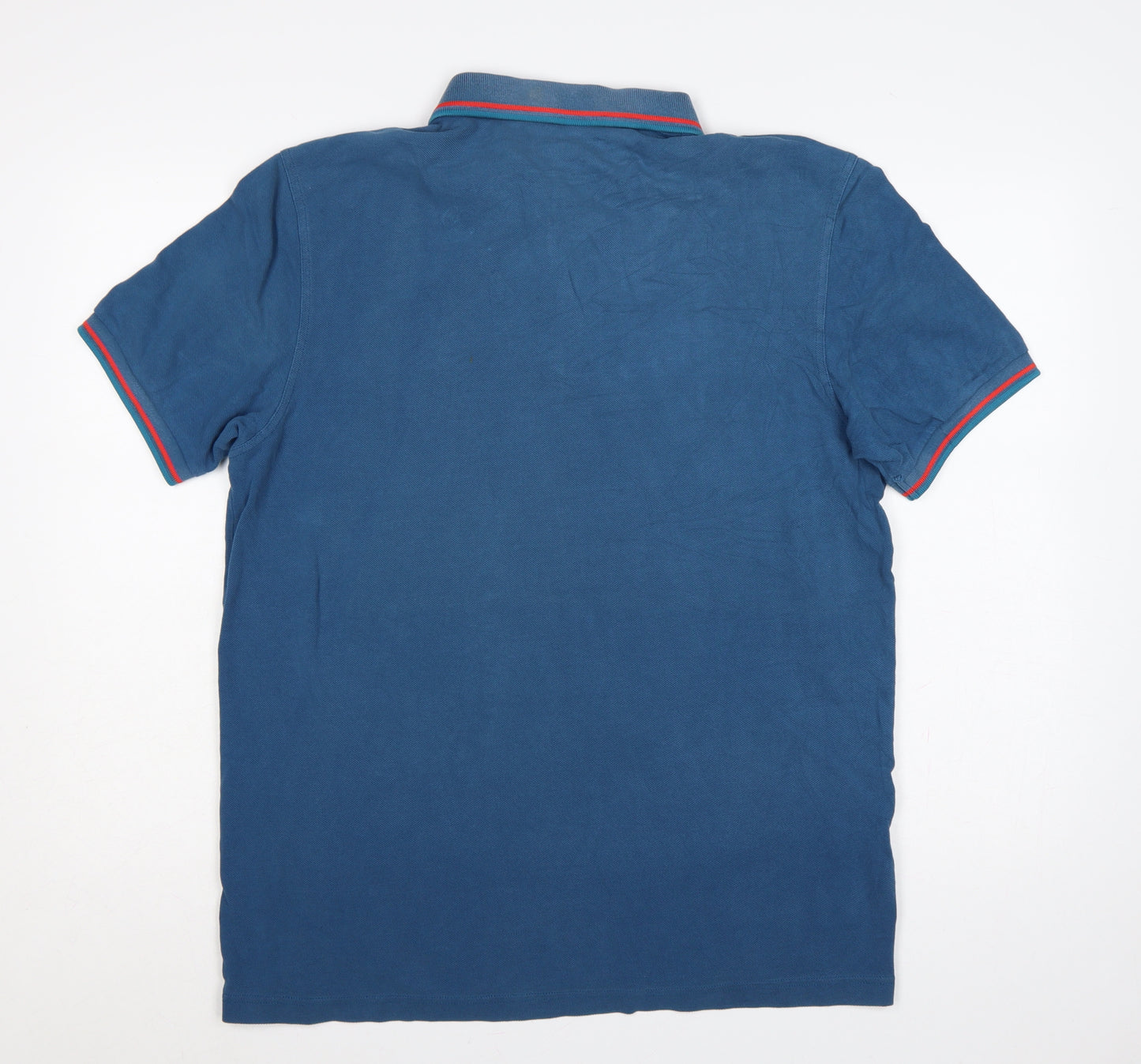 Fred Perry Men's Blue XL Twin Tipped Cotton Short Sleeve Polo Shirt