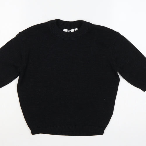 Uniqlo U Women’s Black XS Short Sleeve Crew Neck Knit Pullover Jumper