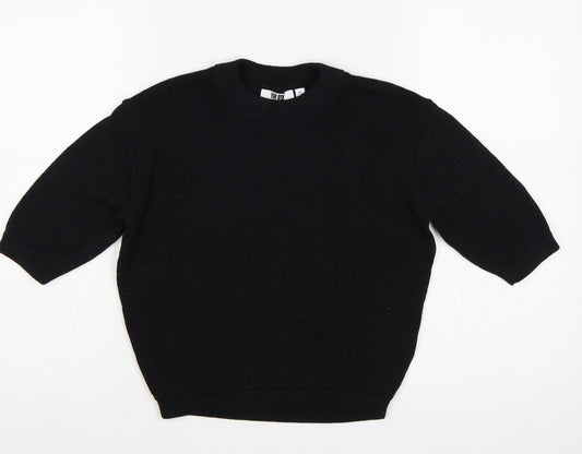 Uniqlo U Women’s Black XS Short Sleeve Crew Neck Knit Pullover Jumper