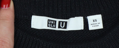 Uniqlo U Women’s Black XS Short Sleeve Crew Neck Knit Pullover Jumper