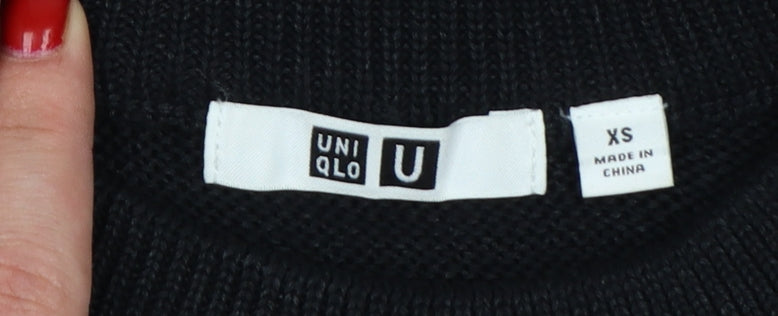 Uniqlo U Women’s Black XS Short Sleeve Crew Neck Knit Pullover Jumper