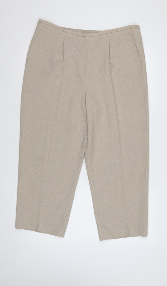 BM Collection Women's Beige Size 16 Straight Leg Dress Trousers
