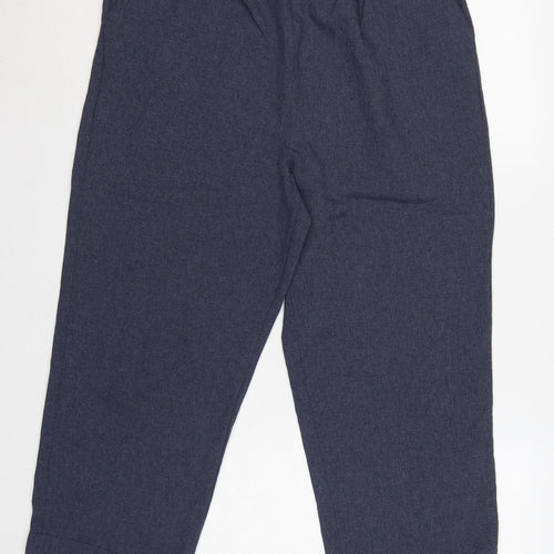 Bonmarché Women’s Blue Size 16 Pleated Paperbag Trousers Elastic Waist