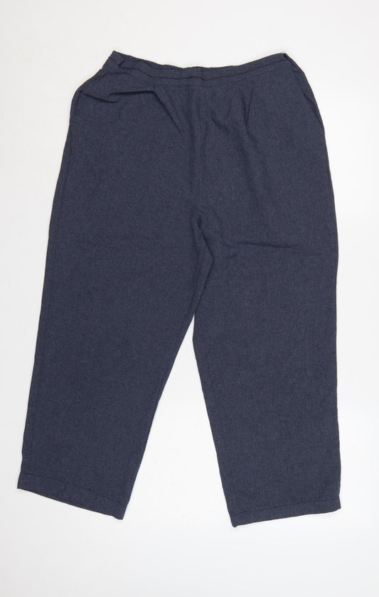 Bonmarché Women’s Blue Size 16 Pleated Paperbag Trousers Elastic Waist
