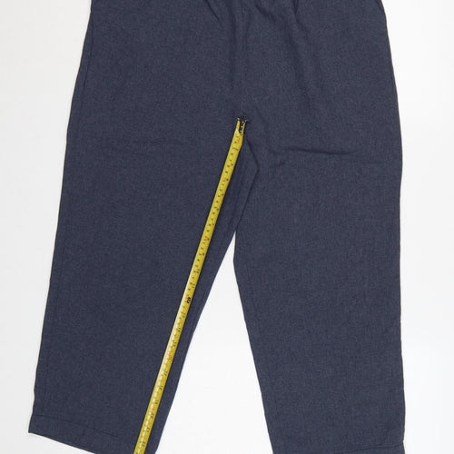 Bonmarché Women’s Blue Size 16 Pleated Paperbag Trousers Elastic Waist