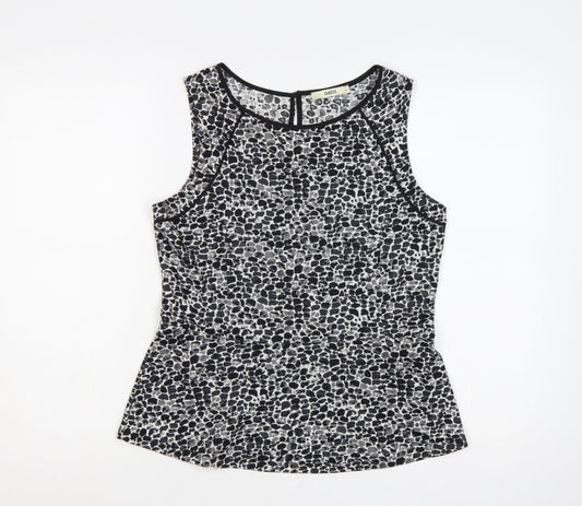 Oasis Women Multicoloured M Animal Print Sleeveless Jersey Tank Top