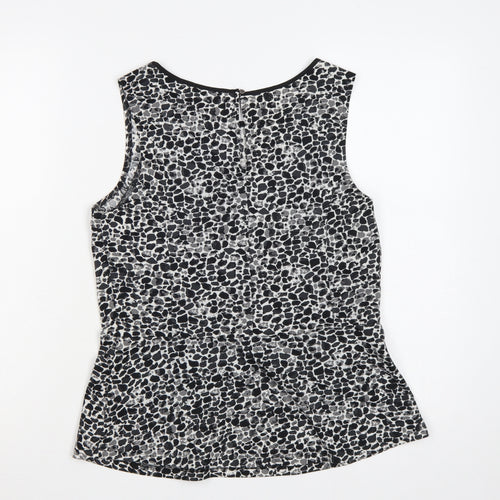 Oasis Women Multicoloured M Animal Print Sleeveless Jersey Tank Top