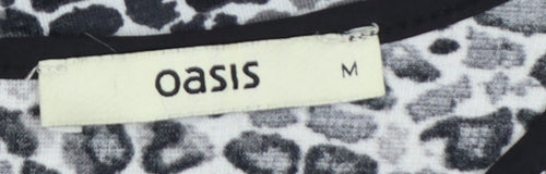 Oasis Women Multicoloured M Animal Print Sleeveless Jersey Tank Top
