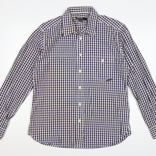 Barbour Men’s Blue Check Cotton Long Sleeve Button-Up Shirt Size L