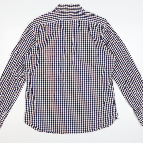 Barbour Men’s Blue Check Cotton Long Sleeve Button-Up Shirt Size L