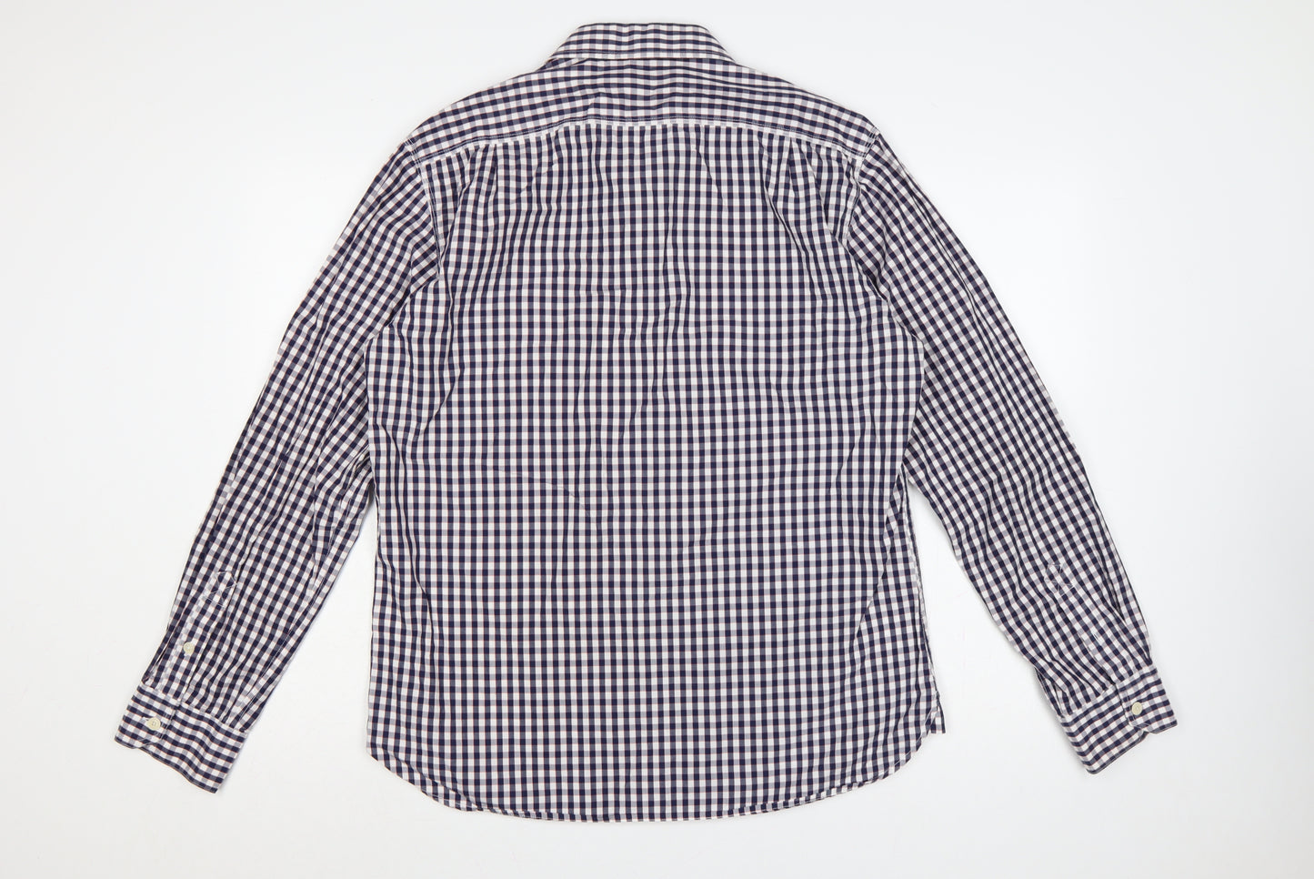 Barbour Men’s Blue Check Cotton Long Sleeve Button-Up Shirt Size L