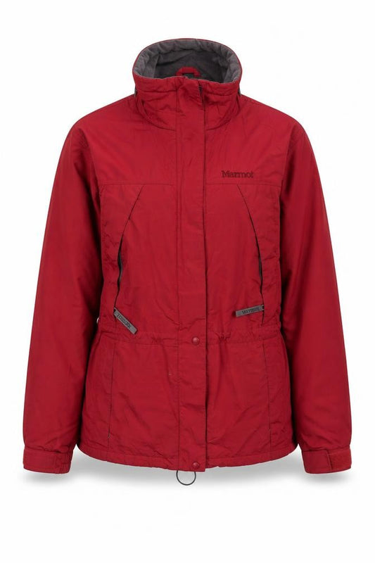 Marmot Women Red L Ski Jacket Hooded Full Zip Nylon
