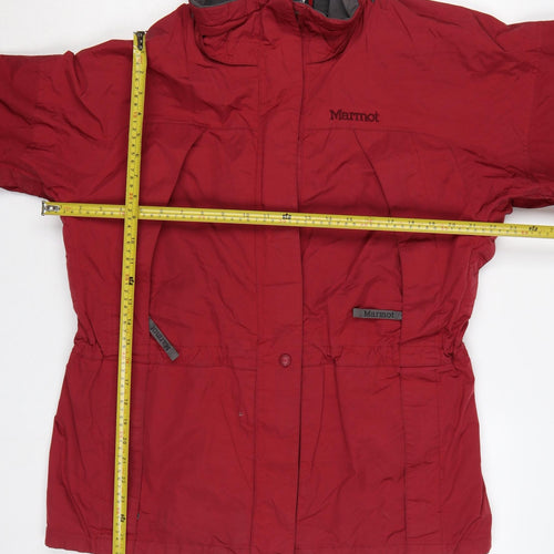 Marmot Women Red L Ski Jacket Hooded Full Zip Nylon