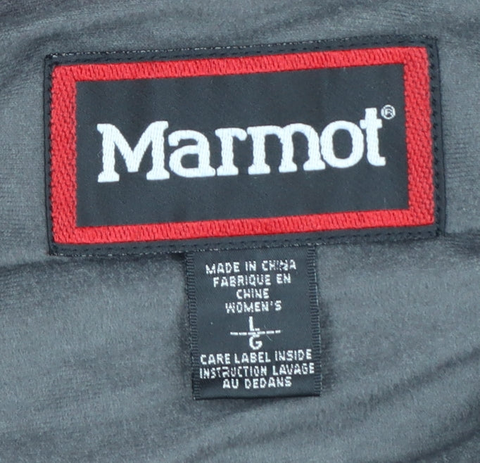 Marmot Women Red L Ski Jacket Hooded Full Zip Nylon