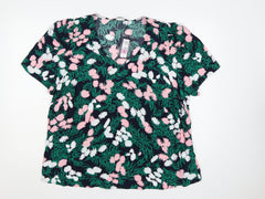 Marks & Spencer Women Multicoloured Floral V-Neck Blouse Size 22