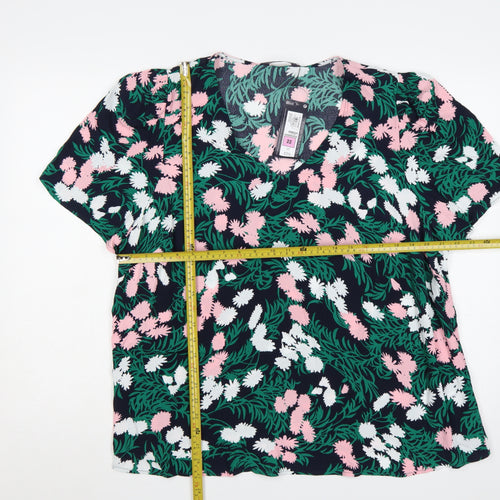 Marks & Spencer Women Multicoloured Floral V-Neck Blouse Size 22