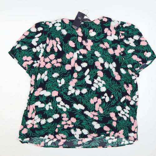 Marks & Spencer Women Multicoloured Floral V-Neck Blouse Size 22